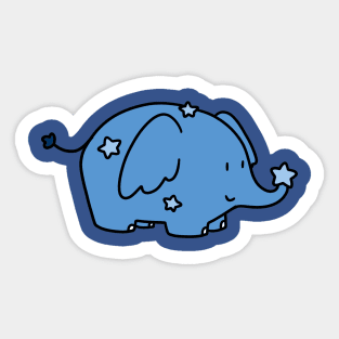 Blue Star Elephant Sticker